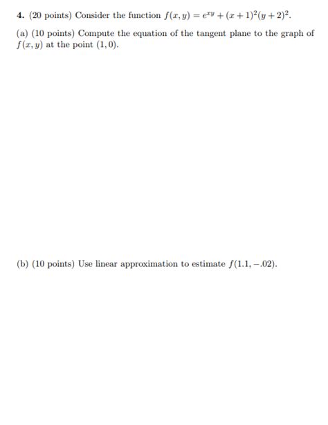 Solved 4 20 Points Consider The Function