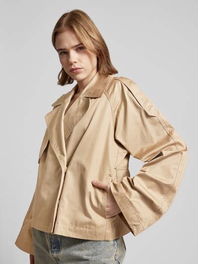 Gina Tricot Trenchcoat Mit Kurzem Schnitt Und Reverskragen Beige