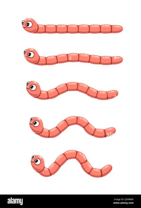 Animated Cartoon Worm Animation Of Crawl Earthworm Vector Personage