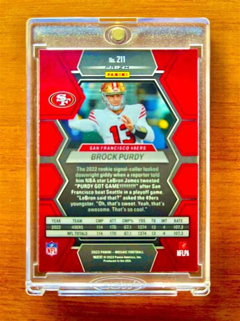 Brock Purdy RARE GREEN REFRACTOR PRIZM INVESTMENT CARD MOSAIC SSP 49ERS