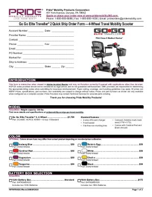 Fillable Online Go Go Elite Traveller Order Form Elite Traveller