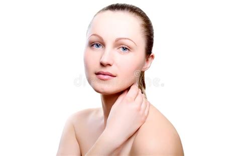 Retrato Da Menina Composi O Nude M O No Pesco O Foto De Stock Imagem De F Mea Queixo