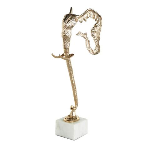 Litton Lane Gold Aluminum Metal Tall Cutout Silhouette Elephant