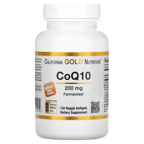 California Gold Nutrition, коэнзим Q10, 200 мг, 120 растительных капсул ...