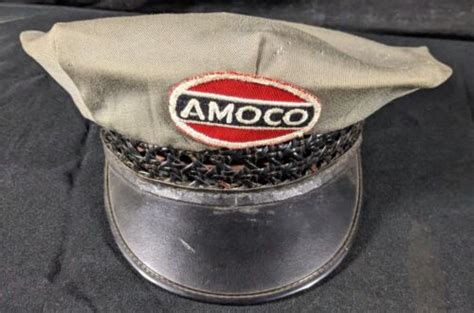 Vintage Original 6 58” Amoco Gas Service Station Attendant Hat Uniform