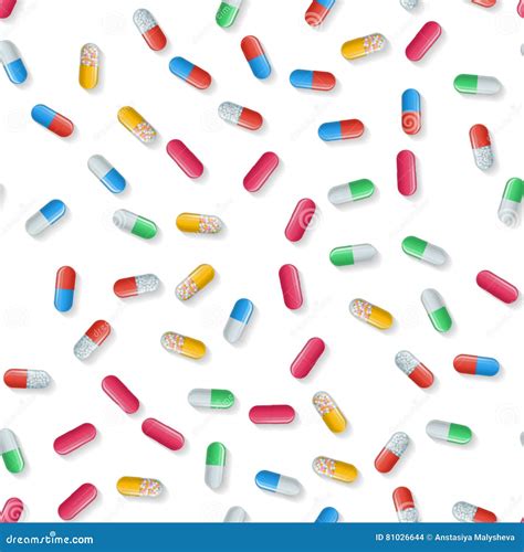 Vector Seamless Pattern with Capsules. Stock Vector - Illustration of ...