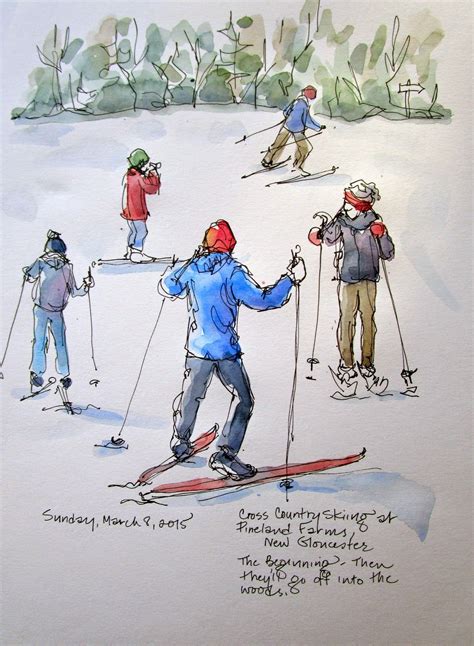 Sketchbook Wandering Sketches Ski Drawing Ski Art