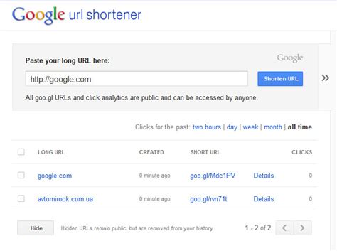 URL Shortener API - создание коротких ссылок