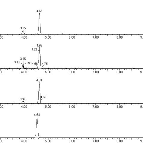 Uplc Esi Ms Chromatograms Extracteed Ion Chromatograms For M Z