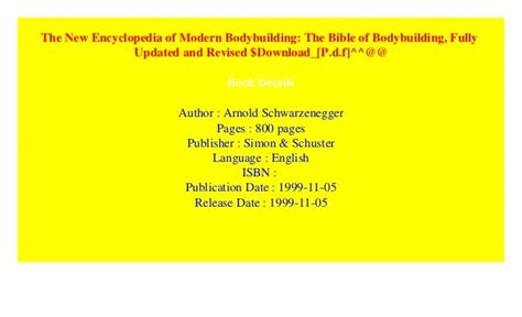 Arnold schwarzenegger bodybuilding books pdf - computersmzaer