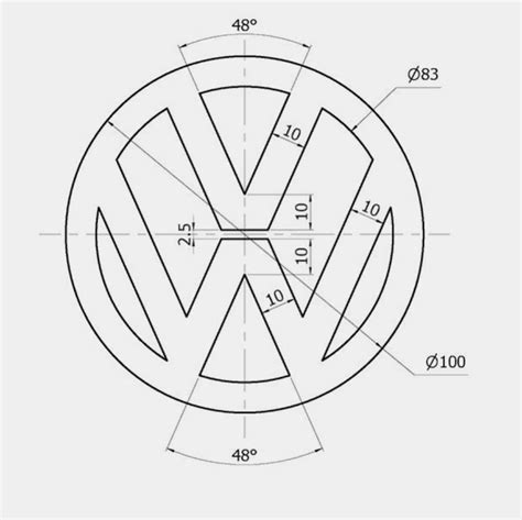 Volkswagen Logo CAD Drawing