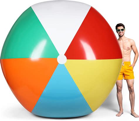 Lenwen 2 Pieces Giant Beach Ball Bulk 12 Foot From Pole To