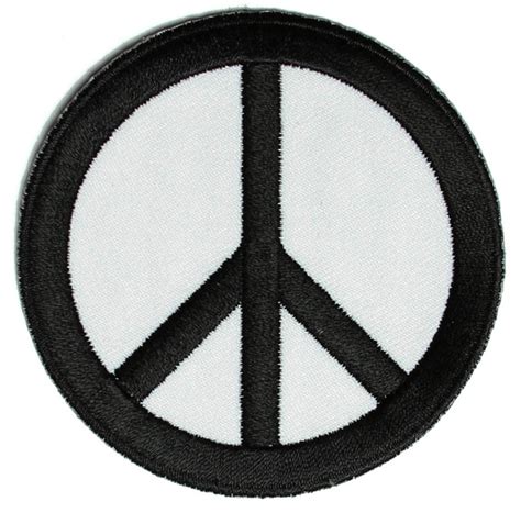 Peace Sign Patch Black On White Peace Patches Thecheapplace