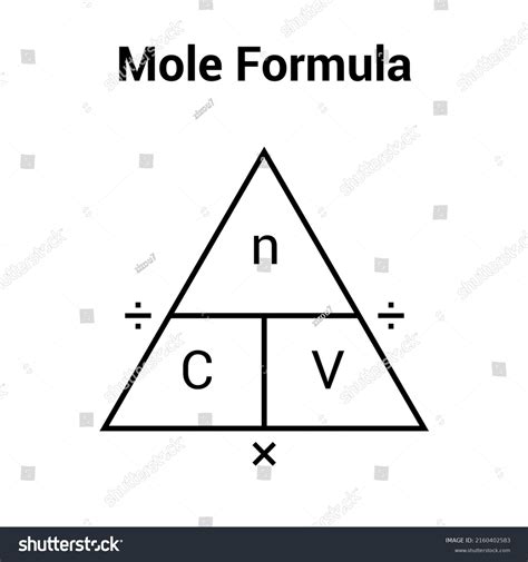 Mole Triangle Formula Chemistry Vector Illustration Stock Vector