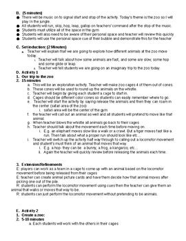 Locomotor Skills Lesson plan- K-2 by Coach T's PE | TpT