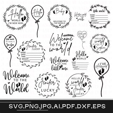 Hello World Baby Announcement Svg Welcome To The World Svg Newborn
