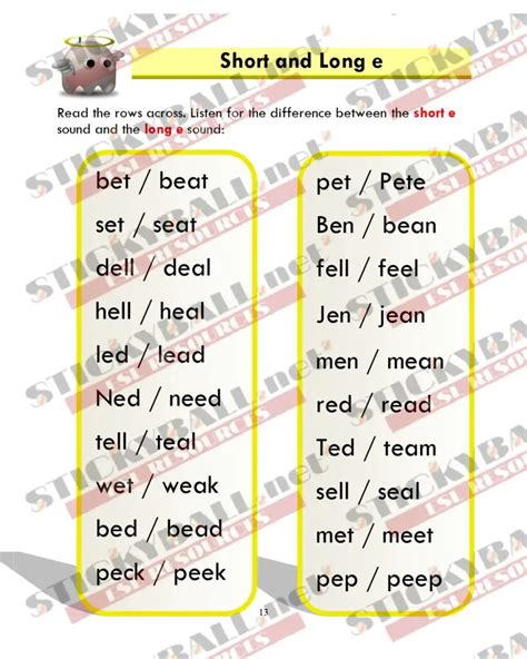 Phonics Monster Book 3 Long Vowels Stickyball Esl Lessons