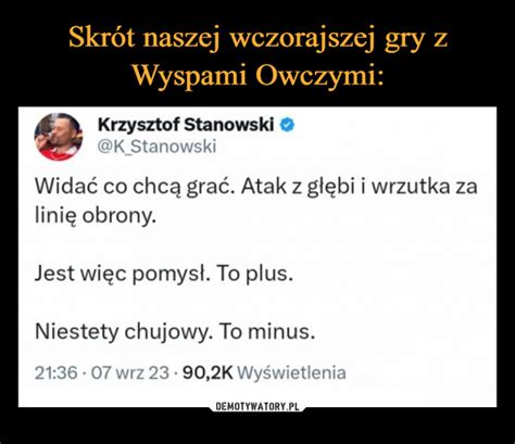 Skrót naszej wczorajszej gry z Wyspami Owczymi Demotywatory pl