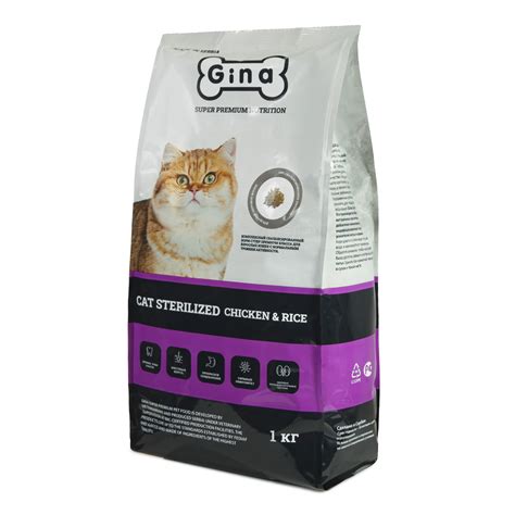 Корм для кошек сухой Gina Cat Sterilized Chicken & Rice курица, рис, 1 ...