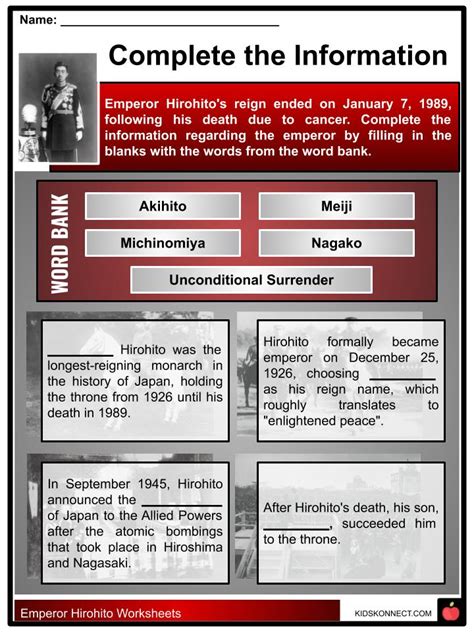 Emperor Hirohito Facts Worksheets And Early Life For Kids