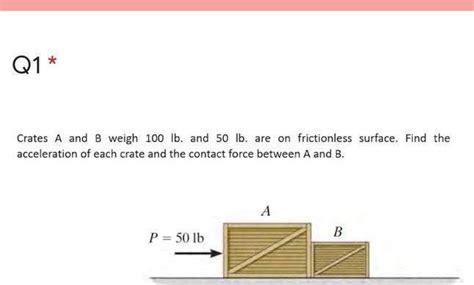 Solved Q Crates A And B Weigh Lb And Lb Are On Chegg