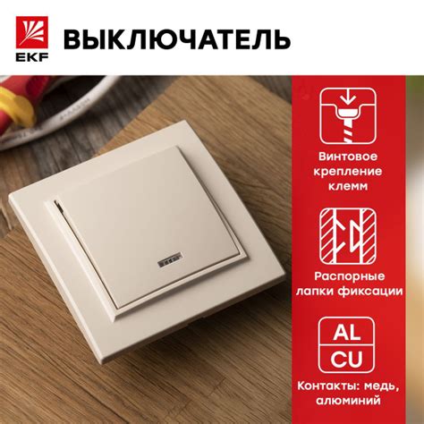 Выключатель 1-клавишный с индикатором СП Минск, 10А, бежевый - купить с ...