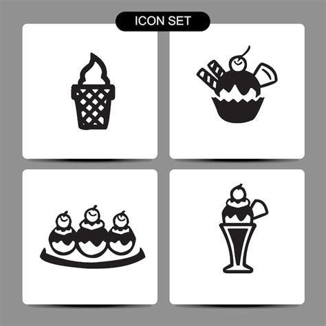 Premium Vector Set Of Ice Cream Icons