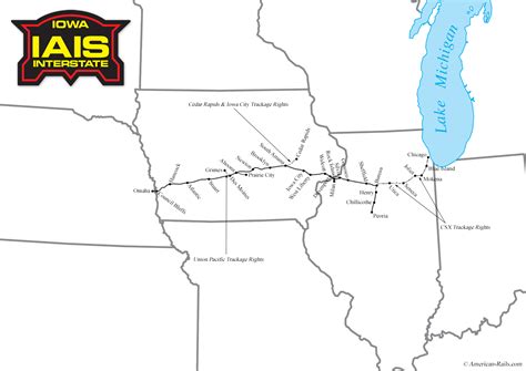 Iowa Interstate Railroad Map - Pacific Centered World Map