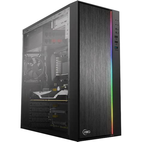 Gabinete Gamer Kwg Vela M Mid Tower Black Sem Fonte