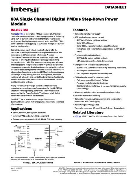 Pdf A Single Channel Digital Pmbus Step Down Power Docs Europe