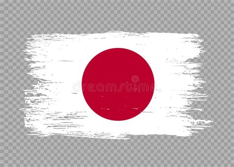 Japan Flag With Brush Paint Textured Isolated On Png Or Transparent