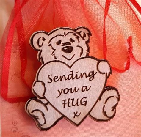 Pocket Teddy Bear Hug T For Friend Im Here For You Etsy Hug