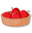 Sticker Basket With Many Tomatoes Royalty Free Vector Image