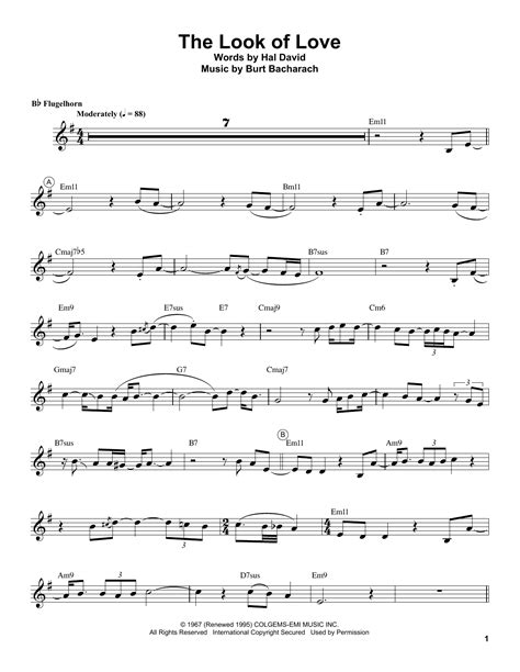 The Look Of Love Trumpet Transcription Print Sheet Music Now