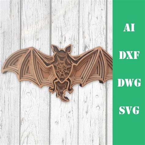 3d Bat Halloween Multi Layer Mandala Model Laser Cut File - Etsy