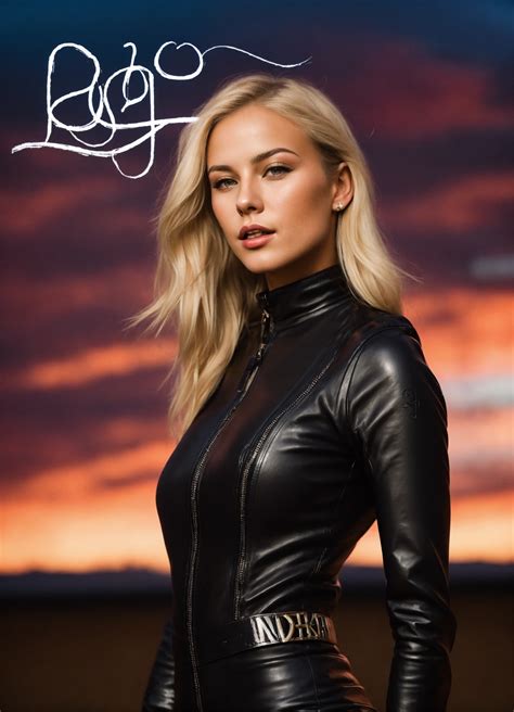 Lexica A Real Photo Of A Hot 25 Year Old Blonde Girl She Is Wearing A Black Leather Catsuit