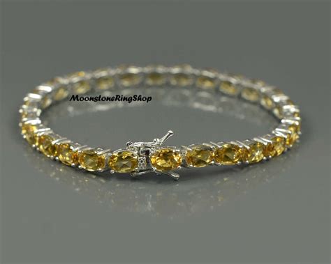 Citrine Bracelet Tennis Bracelet 925 Silver Bracelet Etsy