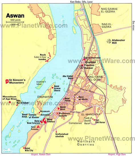 Aswan Ancient Egypt Map