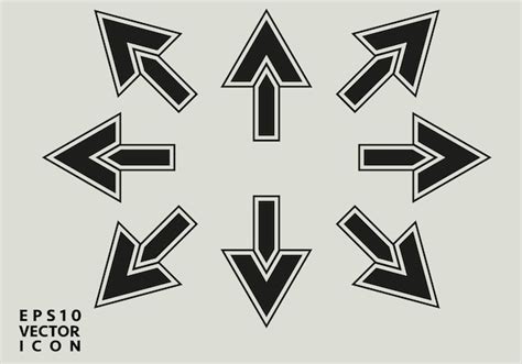 Definir Cone De Seta Cole O De Setas Diferentes Assinam Setas