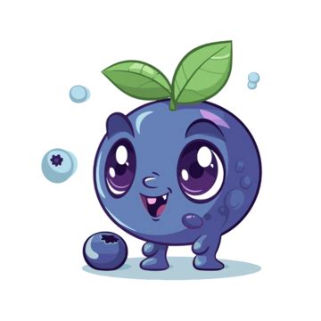 Blueberry Clipart Cute Cartoon Character Blueberry Vector Vector Eps