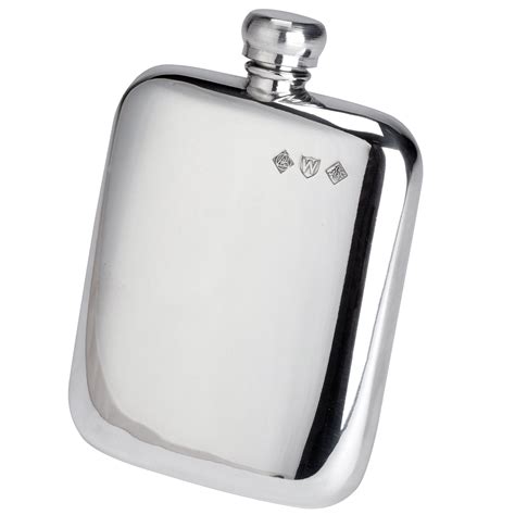 Square Cushion Pewter Hip Flask 55oz 160ml Drinkstuff