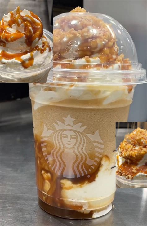 Caramel Ribbon Crunch Starbucks Frappuccino | Starbucks drinks recipes ...