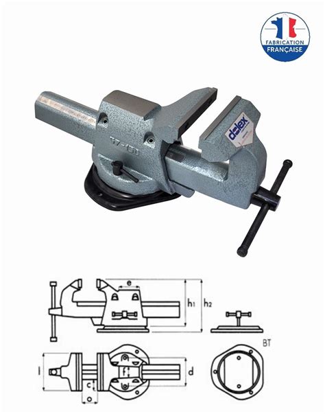 Etau réglable avec base tournante 240 mm Mors 150 mm Série 50 model