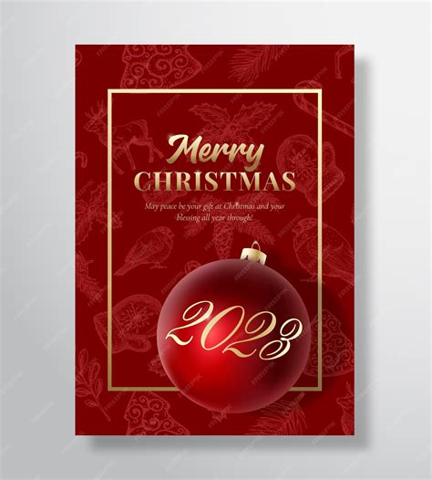 Premium Vector Merry Christmas Abstract Vector Greeting Card Poster