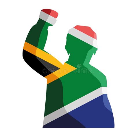 South Africa Flag Shape Man Stock Vector Illustration Of Liberty