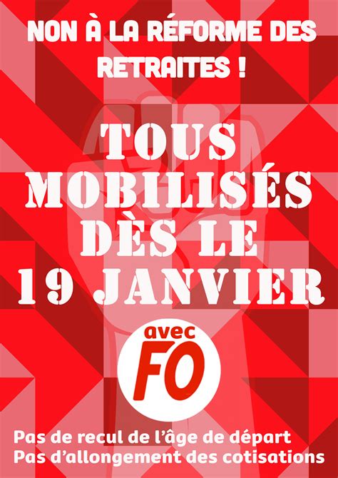 Grève à compter du 19 janvier contre la réforme des retraites Union