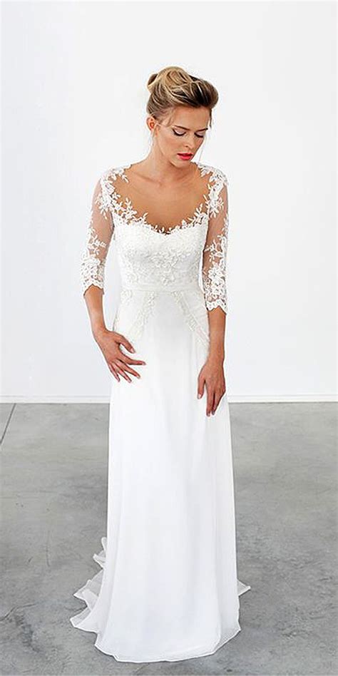 30 Simple Wedding Dresses For Elegant Brides Half Sleeve Wedding