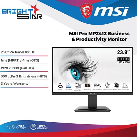 Msi Pro Mp Business Productivity Monitor X Fhd