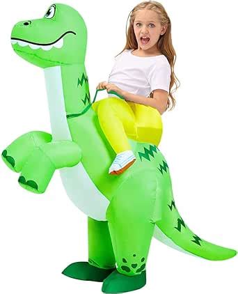 JUROSAICA Disfraz inflable de dinosaurio para niños de 7 a 10 años