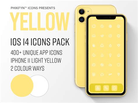 400 Yellow Ios 14 Iphone 11 Aesthetic Minimalist App Icons Pack